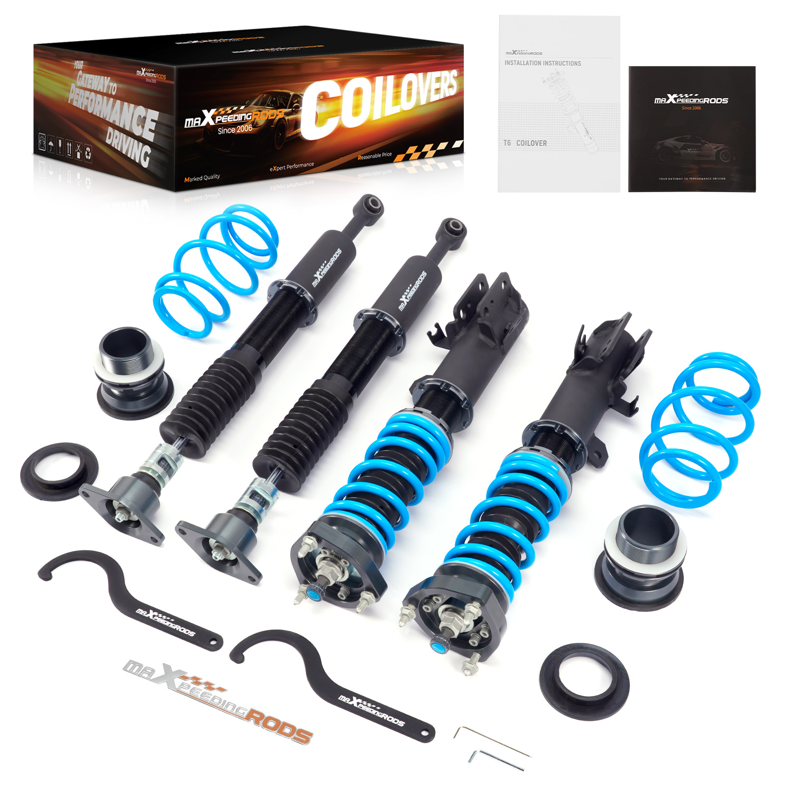 อุปกรณ์และชิ้นส่วนยานยนต์ maXpeedingrods โช้คอัพ Coilover สำหรับ Ford Fiesta Mk6 / St 2011-2019 T6 ปรับ Hard-Soft ได้ 24 ระดับ Camber ปรับ ราคา 18,500 บาท*ส่งฟรี