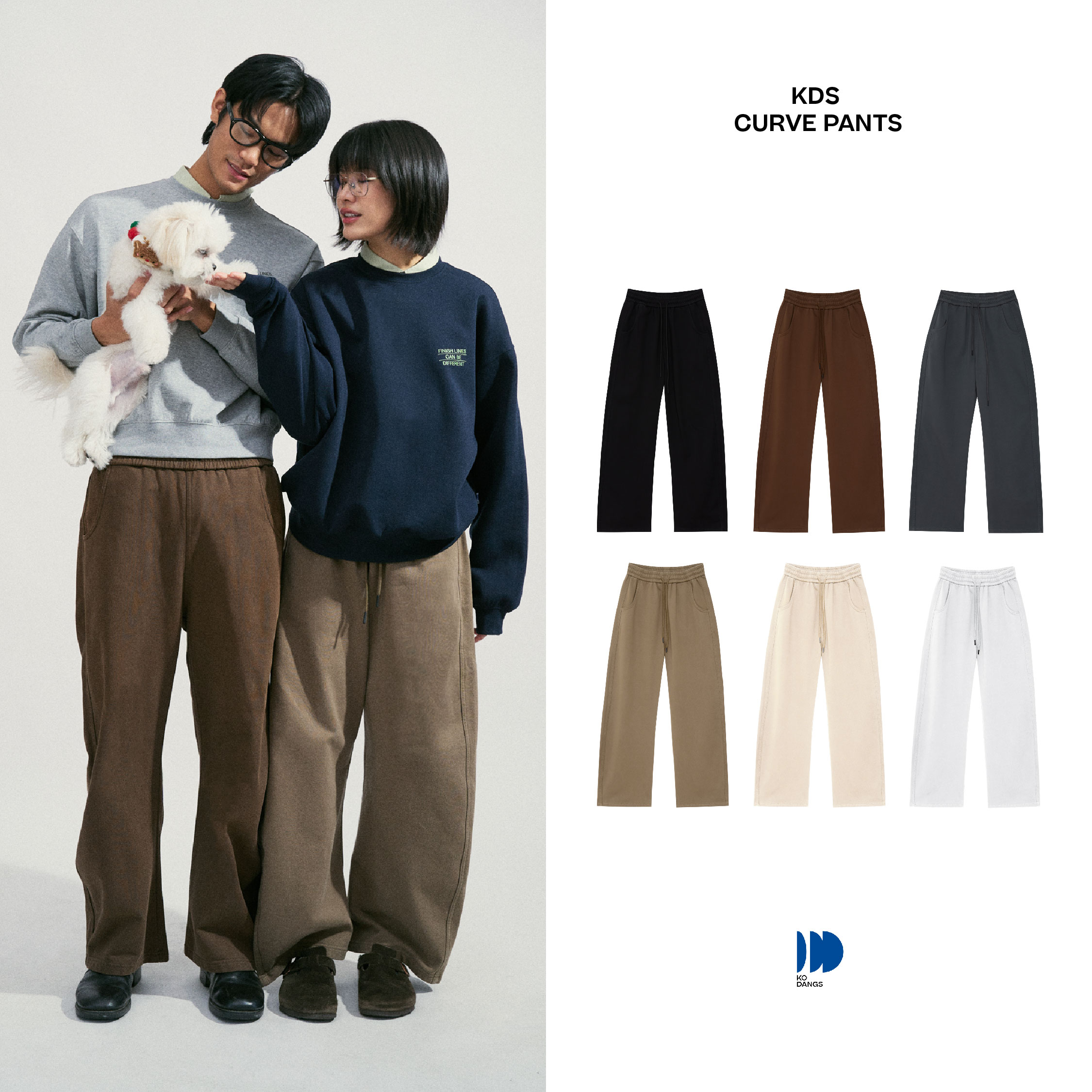 Kodangs Curve pants - กางเกงวอร์มขากว้าง ผ้าCotton กางเกงจ๊อกเกอร์ ราคา 1,790 บาท*ส่งฟรี