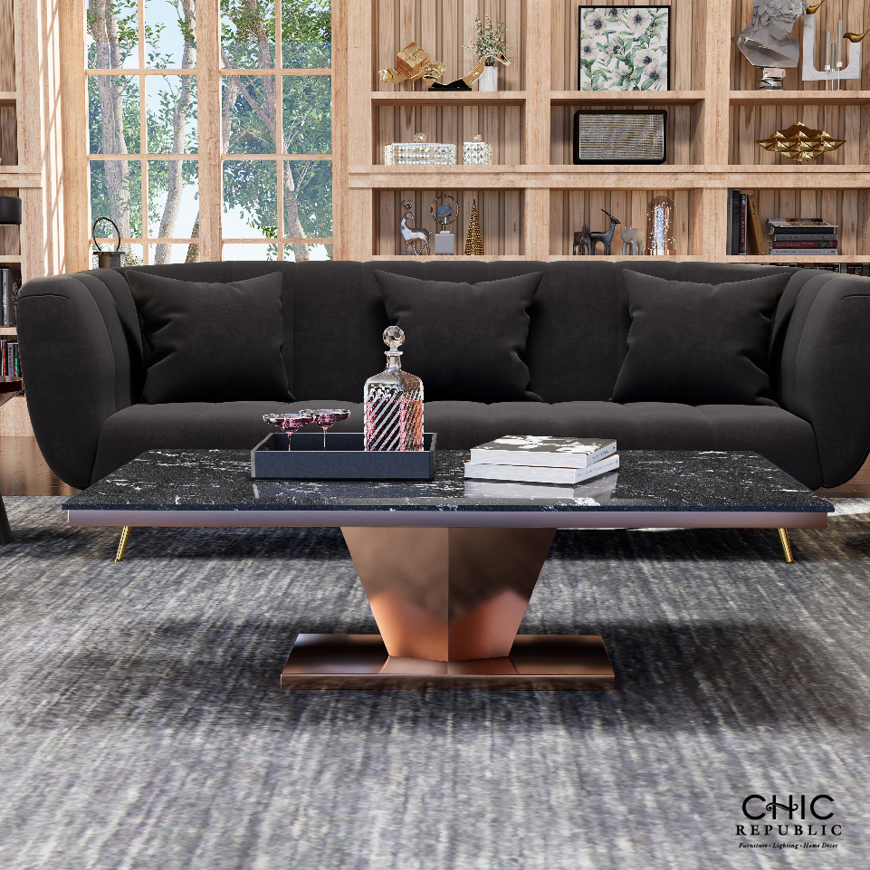 CHIC REPUBLIC JASPER PLUS-RG/130 MARBLE,โต๊ะกลาง - สี ดำ ราคา 37,950 บาท*ส่งฟรี