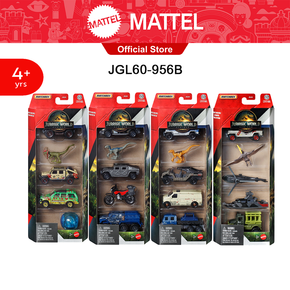 Jurassic World Rebirth Matchbox 5-Pack Asst รถแม็ตช์บ๊อกซ์ รุ่นจูราสสิคเวิลด์ แพ็ก 5 คัน คละแบบ JGL60 ราคา 760 บาท*ส่งฟรี