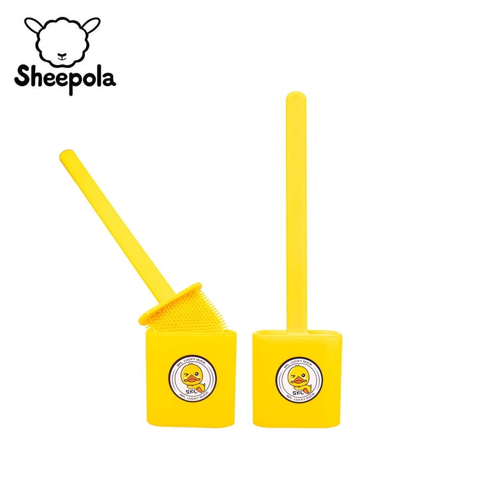 Sheepolamall ⚡️พร้อมส่ง⚡แปรงทำความสะอาดห้องน้ำ สีเหลือง ลายเป็ด แบบซิลิโคน แปรงขัดส้วม แปรงทำความสะอาด แปรงขัดห้องน้ำซิลิโคน พร้อมฐานตั้งเก็บวัสดุ ราคา 43 บาท*ส่งฟรี