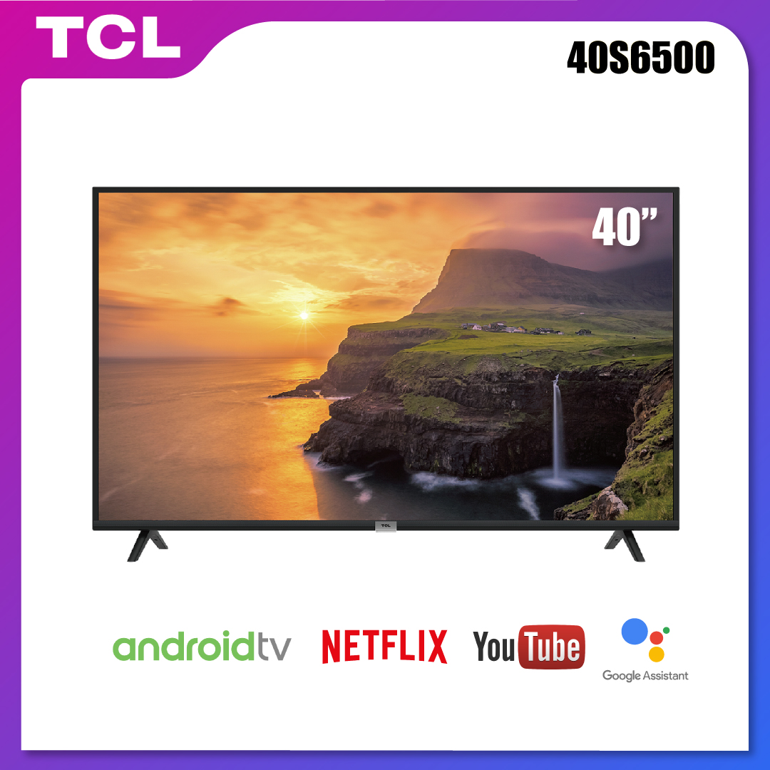 TCL ทีวี 40 นิ้ว Smart TV LED Wifi Full HD 1080P Android TV 8.0 (รุ่น
40S6500)-HDMI-USB-DTS-google assistant & Netflix &Youtube- 1.5G
RAM+8GROM แถมฟรี Voice Search remote / Android TV