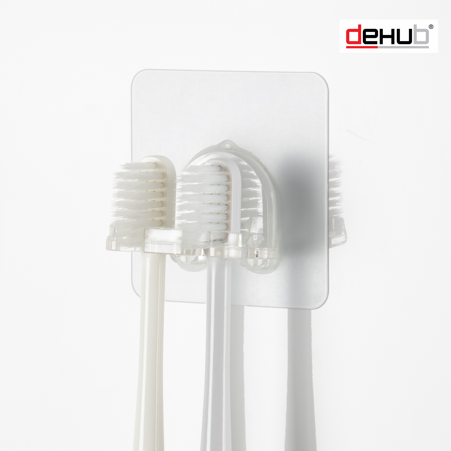 DeHUB Vacuum pad ที่แขวนแปรงสีฟัน แบบ 2 แปรง ตะขอแขวนแปรงสีฟัน ที่เก็บแปรงฟัน ติดผนัง (Vacuum Pad Toothbrush Holder (2brush)) ราคา 67 บาท*ส่งฟรี