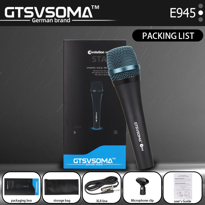 Original GTSVSOMA microphone e945 Dynamic microphone Original wired microphone Singing microphone Karaoke microphone Floating microphone with 3 meter cable Nightclub singing Outdoor display microphone ราคา 6,500 บาท*ส่งฟรี