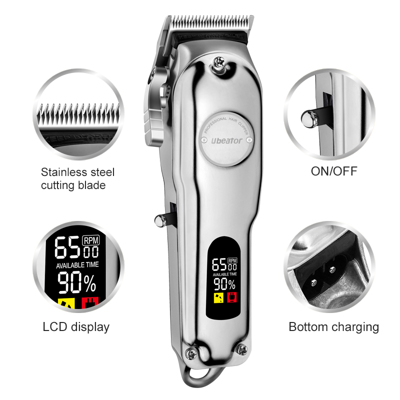 LCD Screen Hair clipper trimmer 100-240V cut electric rechargeable professional powerful cutter hair cutting hine_voghion.com