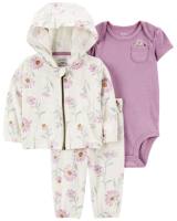 Carters 3PC CARDI SET PURPLE FLORAL PRINT L13 คาร์เตอร์ชุดเซ็ท  ลายดอกไม้สีม่วง