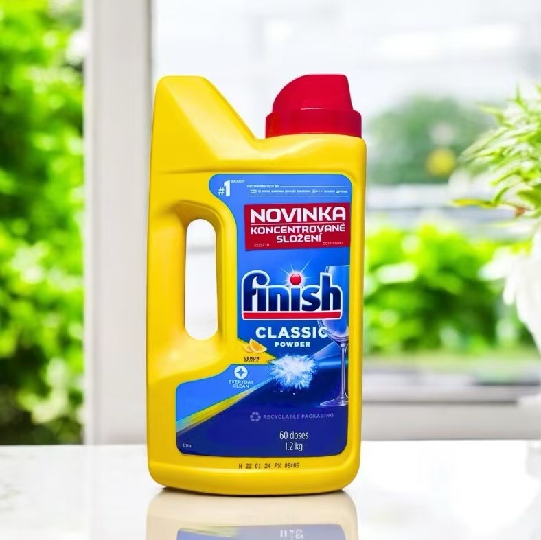 ผลิตภัณฑ์ล้างจานชนิดผง Finish Power Powder ฟินิช สำหรับเครื่องล้างจาน แบบผง กลิ่นเลม่อน หอมสะอาดขจัดคราบมัน ราคา 325 บาท*ส่งฟรี