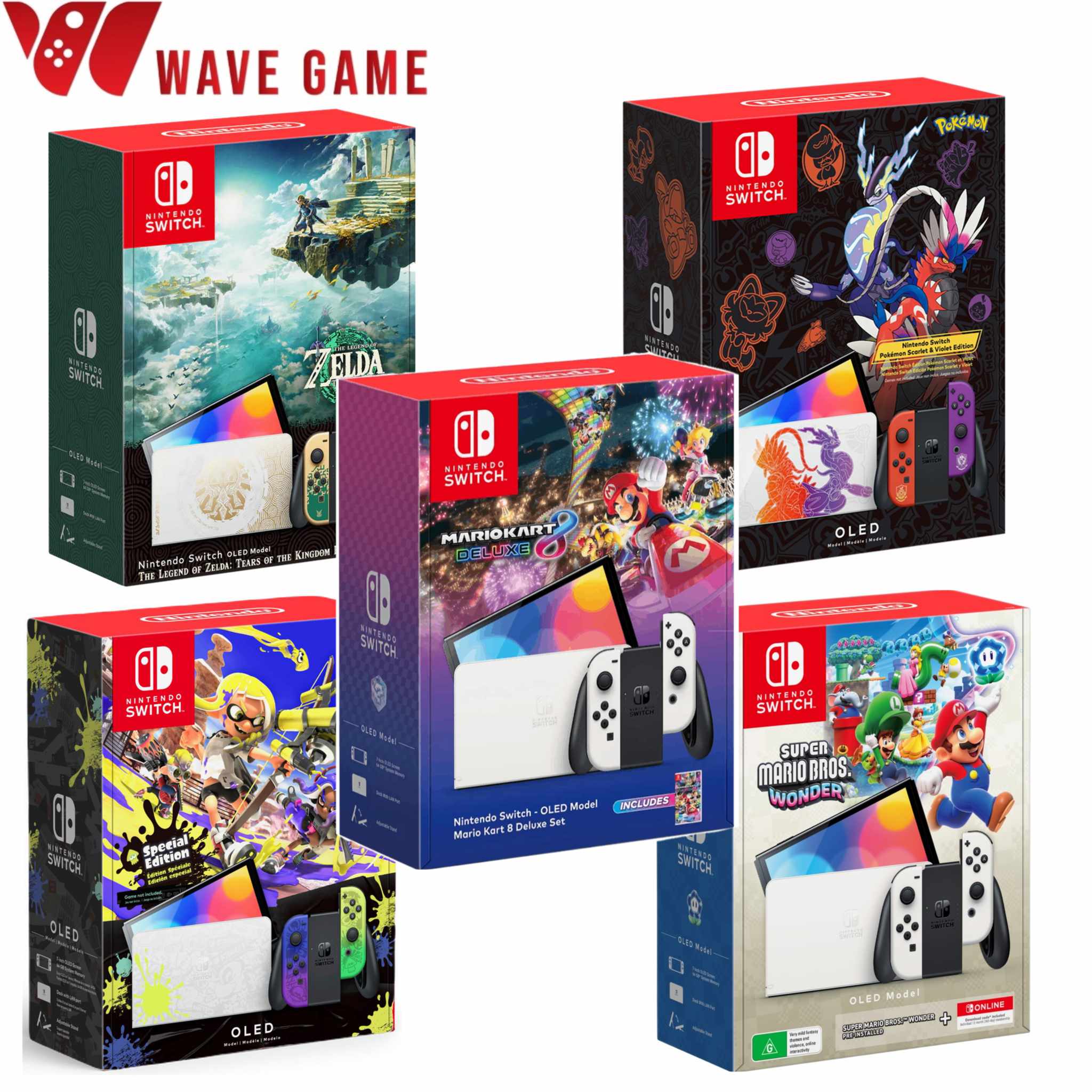 nintendo switch console oled model splatoon 3 edition / pokemon / zelda totk / kart 8 / wonder ( รับประกันร้าน 1 ปี ) ราคา 11,990 บาท*ส่งฟรี