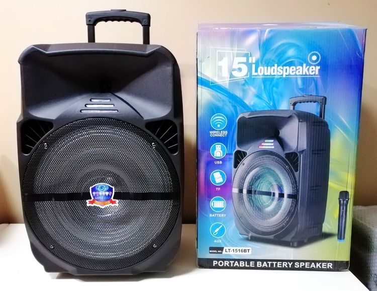 ????ลำโพงบลูทูธ LT-1516BT ลำโพงเคลื่อนที่ล้อลาก ดอกลำโพง15 นิ้ว เสียงดังสะใจ ฟรี!!ไมค์ไร้สาย
