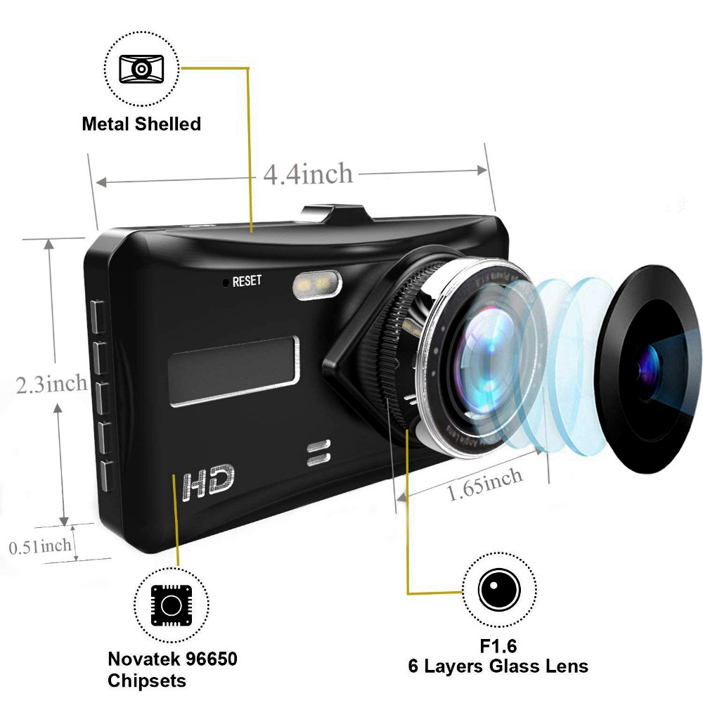 มุมมองเพิ่มเติมเกี่ยวกับ 【หน้าจอสัมผัส 4.0】 กล้องติดรถยนต์ กล้องคู่หน้าและหลัง 1080P การบันทึกภาพHD เมนูภาษาไทย กล้องถอยหลัง LED12ดวง กลางคืนชัดสุด จัดส่งภายใน 24 ชม.