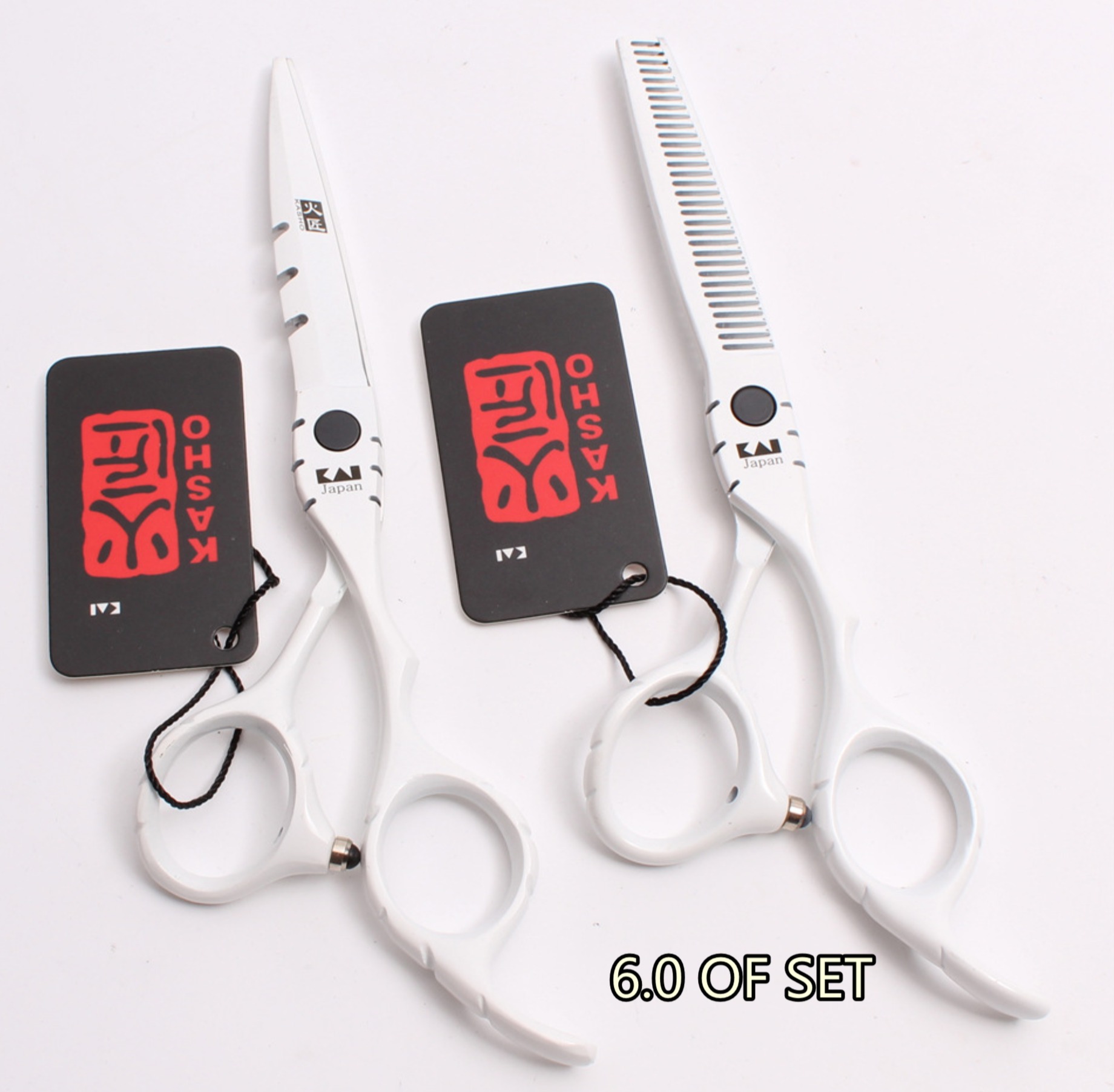 5.5/6.0kasho scissors กรรไกรตัดผมคาสโซ่ขนาด5.5/6.0 ราคา 1 คู่