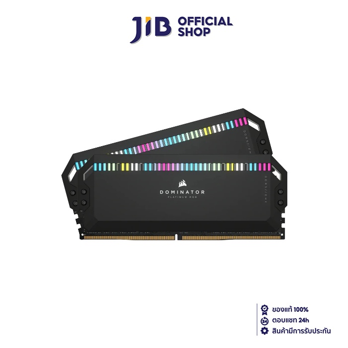 64GB (32GBx2) DDR5 5600MHz RAM (หน่วยความจำ) CORSAIR DOMINATOR PLATINUM RGB DDR5 (BLACK) (CMT64GX5M2X5600C40) ราคา 10,030 บาท*ส่งฟรี