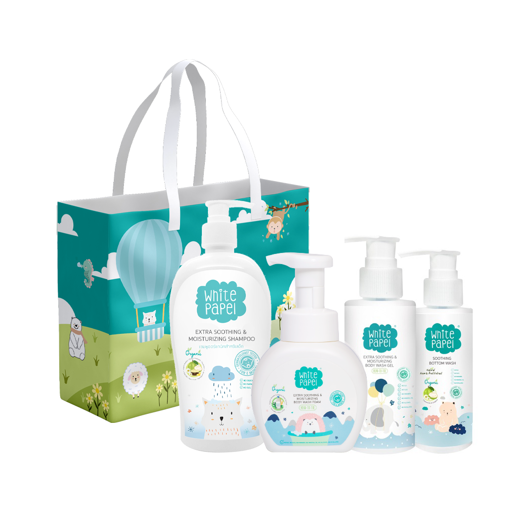 White Papel Baby Hair and Bath Products (Get Free! Environmentally Friendly Bag, Worth 350.- + ราคา 1,790 บาท*ส่งฟรี