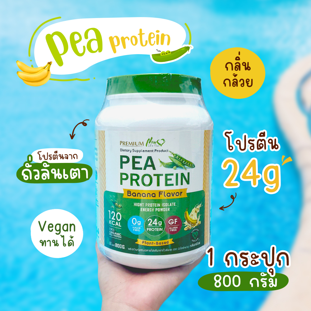 🔥ส่งฟรี ส่งไว🔥Pea Protein Banana | โปรตีนถั่วลันเตา รสกล้วย กินมัง กินเจ ทานได้ 1 กระปุก ราคา 1,035 บาท*ส่งฟรี