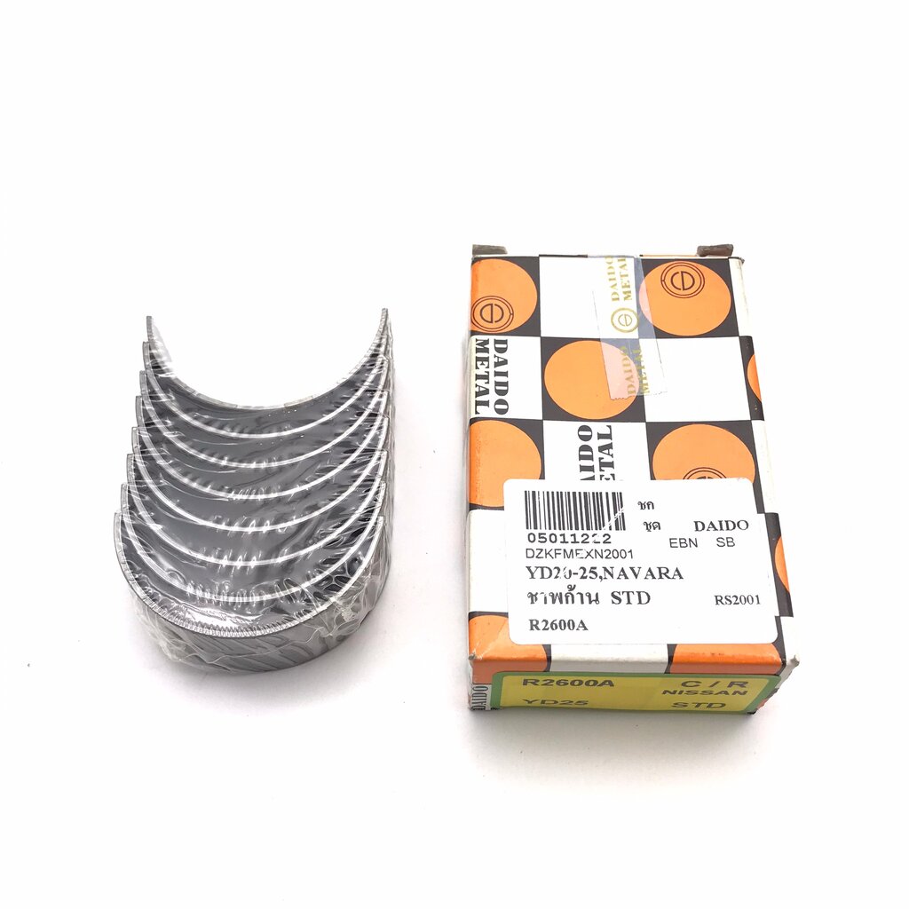 (1 กล่อง) ชาร์ปก้าน NISSAN YD20 / YD25 / NAVARA D40 / NP300 D23 นิสสัน นาวาร่า เบอร์ R2600A / SIZE (STD) ยี่ห้อ DAIDO MADE IN JAPAN (Conrod bearing) ราคา 539 บาท*ส่งฟรี