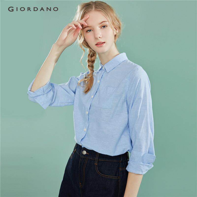 Giordano เสื้อเชิ้ตแขนยาวกระเป๋าข้างเดียว ผ้าฝ้าย ลินินธรรมชาติ Free Shipping 05349487 Giordano เสื้อเชิ้ตแขนยาวกระเป๋าข้างเดียว ผ้าฝ้าย ลินินธรรมชาติ Free Shipping 05349487