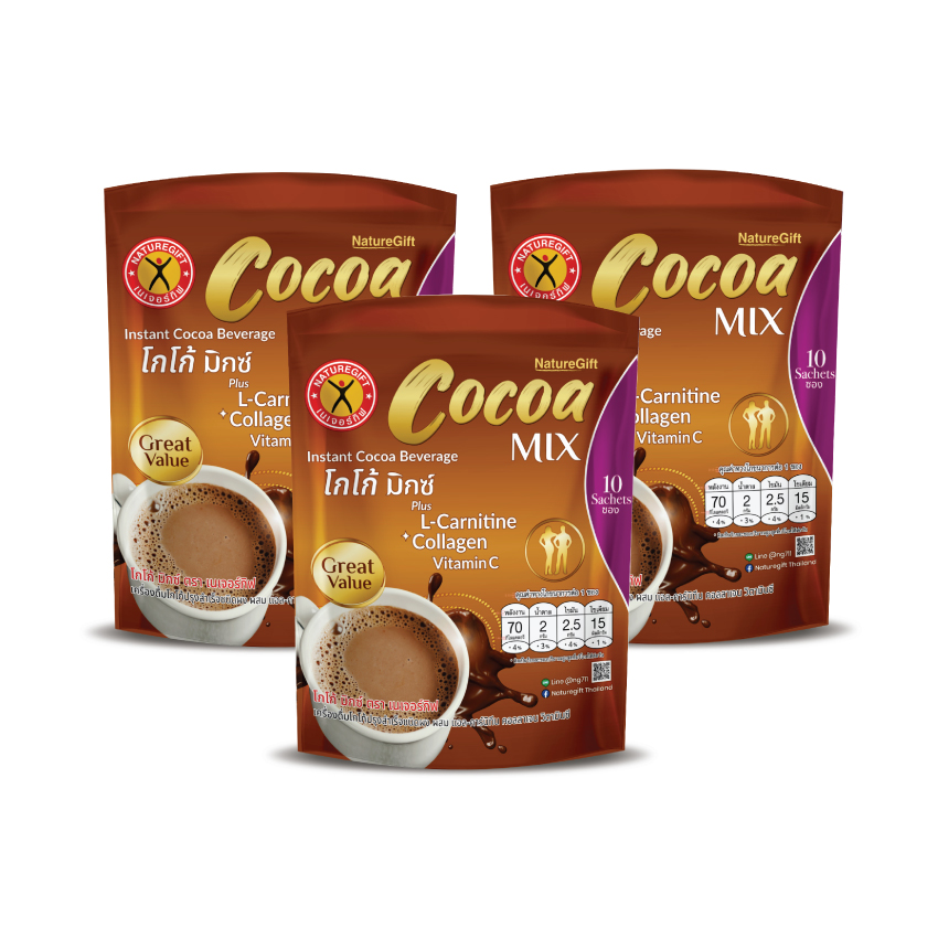 เนเจอร์กิฟ โกโก้มิกซ์ 1 ชุด มี 3 ถุง (ถุงละ 10 ซอง) ราคา 333 บาท*ส่งฟรี