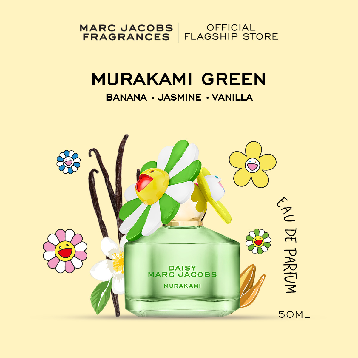 Marc Jacobs Daisy Murakami Green Limited-Edition Eau De Parfum for Women 50ml | Fruity Perfume ราคา 4,560 บาท*ส่งฟรี