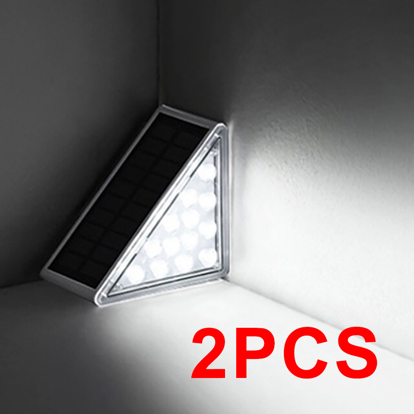 Vimite LED Outdoor Solar Step Stair Light Super Bright Waterproof Automatic Sensor Warm Anti-theft Stair Light for House Garden Deck Villa Decor Lighting