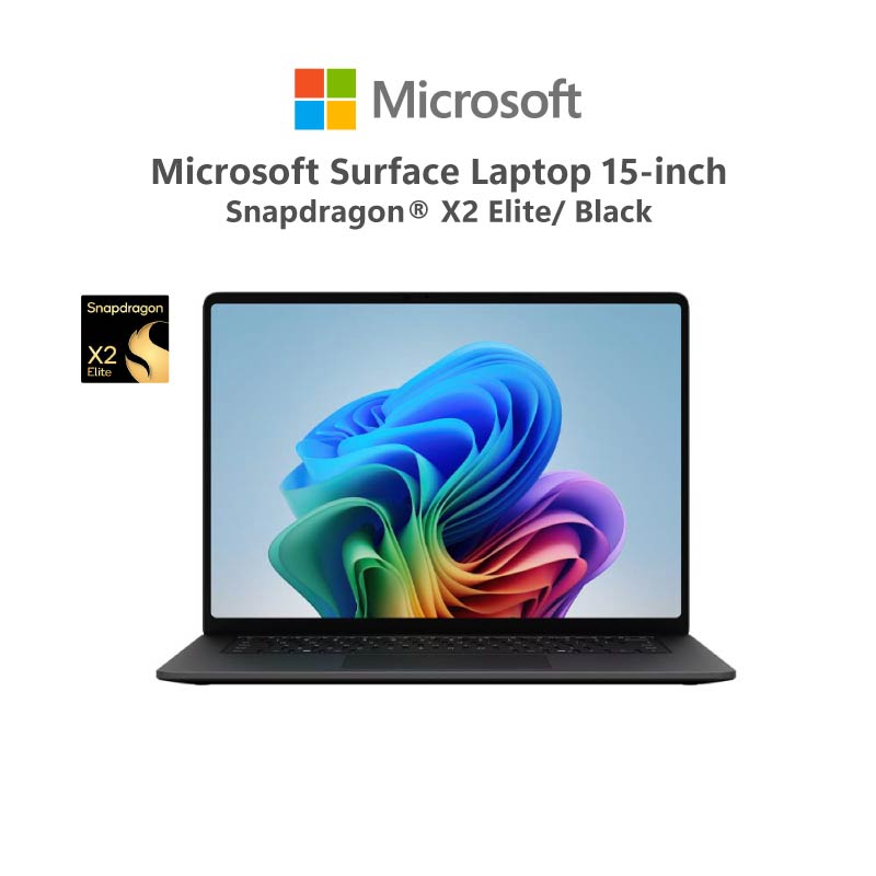 โน้ตบุ๊ก แล็ปท็อป Microsoft Surface 15 นิ้ว/Snapdragon X2 Elite/16Gb/512Gb/สีดำ/Windows 11 Home ราคา 86,990 บาท*ส่งฟรี