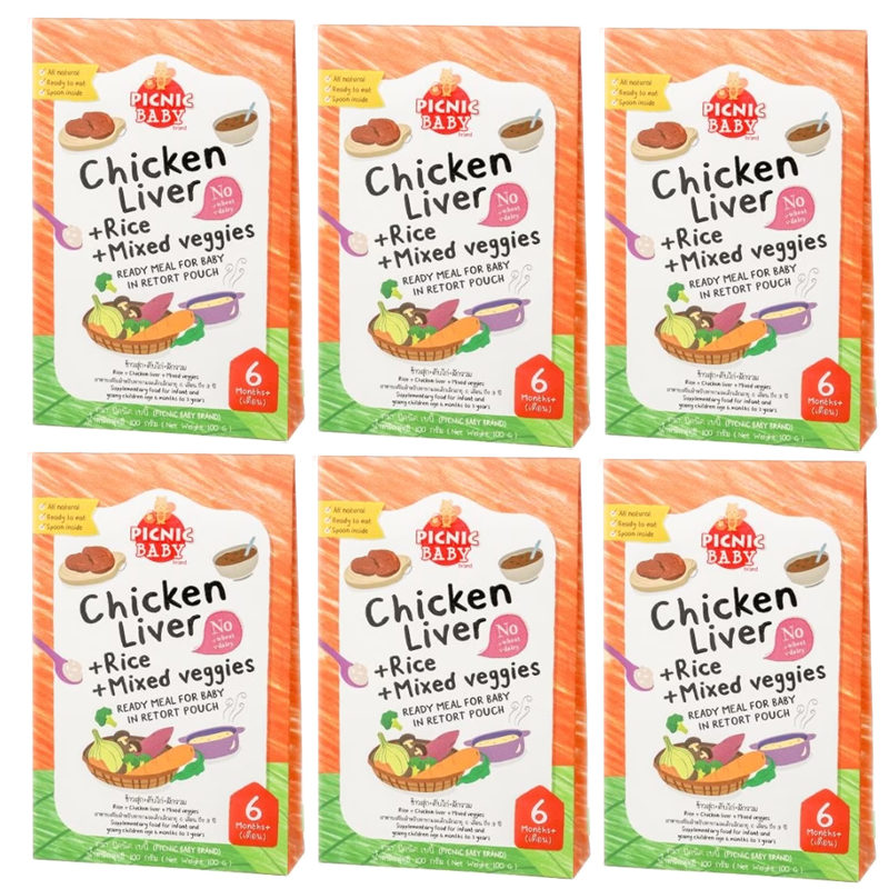 ของใช้แม่และเด็ก Picnic Baby ซื้อ 6 แถม 1!! Picnic BabyFood รสตับไก่+ข้าวสุก+ผักรวม x 6 กล่อง ราคา 360 บาท*ส่งฟรี