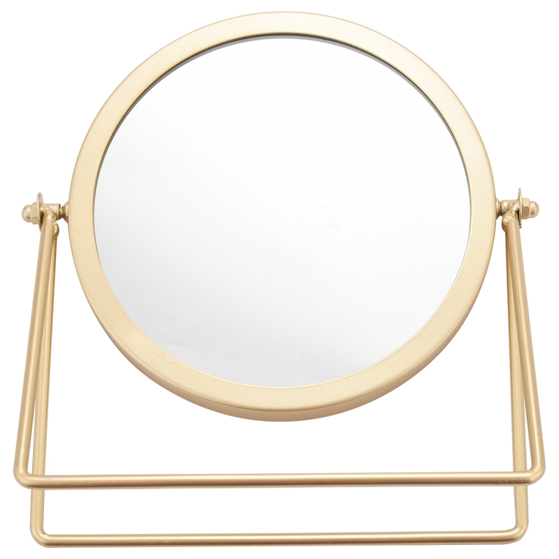 Metal Decorative Mirror Lady Desktop Makeup Mirror 360℃ Round Shape Vanity Mirror Backlit Mirrors