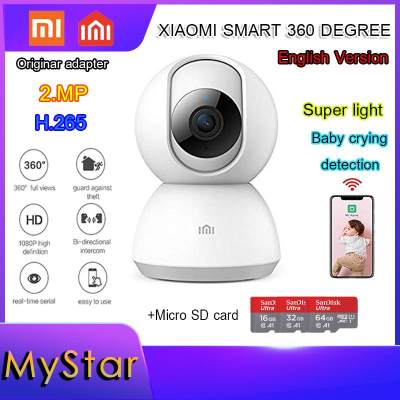 [Global Version] Xiaomi Mijia กล้องวงจรปิด กล้องสมาร์ท IP Camera 1080P WiFi Pan-tilt Night Vision 360 ดูการตรวจจับความเคลื่อนไหว Xioami Security Monitor Original Adarter