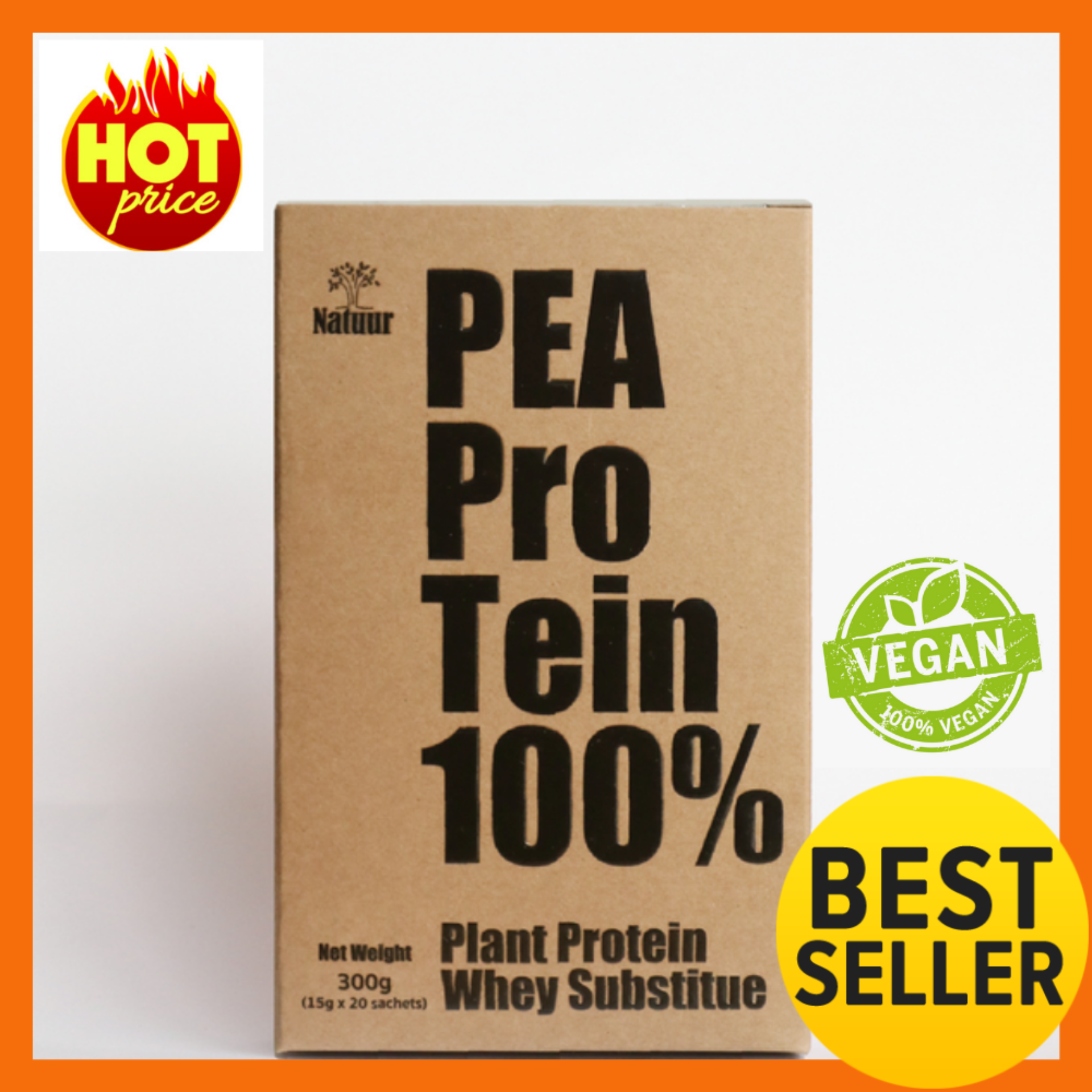 Natuur Pea Protein โปรตีนถั่วลันเตาไอโซเลต 100% ขนาด 300 กรัม แพค 1