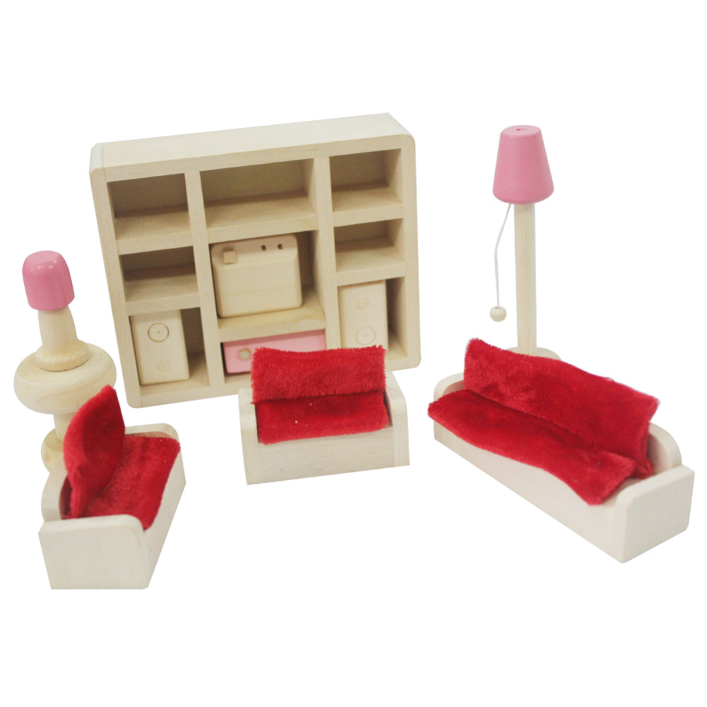 ขายดีเฟอร์นิเจอร์ชุดของเล่นบ้านตุ๊กตาไม้ขนาดเล็กสำหรับเด็กเล่นห้องชุดเครื่องครัวของเล่น Dollhouse Miniature เด็กชุดของเล่น