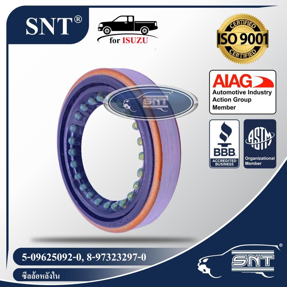 SNT ซีลล้อหลังใน, Oil Seal - ISUZU ( อีซูซุ ) รุ่น TFR, D-MAX, ALL NEW D-MAX, MU-7, MU-X , Rodeo, Cameo 2WD/4WD P/N 5-09625092-0,8-97323297-0 ราคา 56 บาท*ส่งฟรี