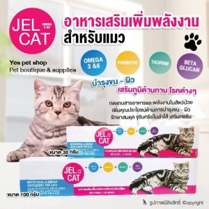 สินค้า JEL CAT อาหารเสริมเพิ่มพลังงานสำหรับแมว บำรุงขน-ผิว เสริมสร้างภูมิต้านทาน โรคต่างๆ (แบบตัวเลือก) โดย yes pet shop