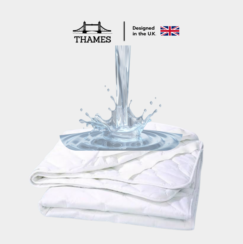 Thames ผ้ารองกันเปื้อน ที่นอน กันน้ำ100% ส่งตรงจากโรงงาน ผ้าปูรอง สําหรับฟูกหนา10-14นิ้ว mattress protector 5ฟุต 6ฟุต ราคา 339 บาท*ส่งฟรี