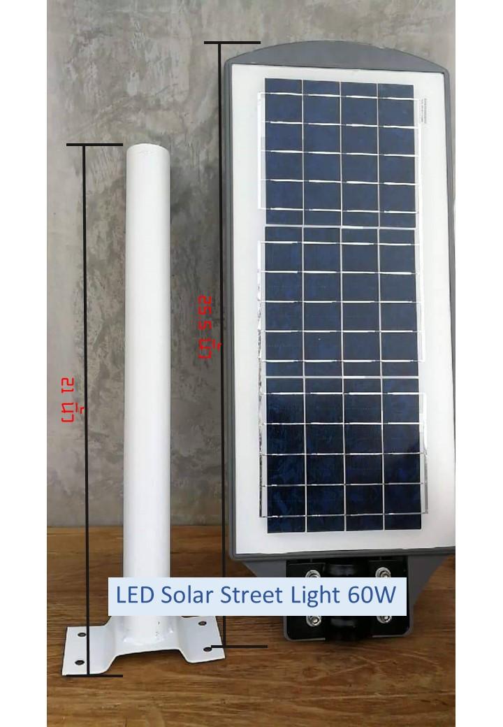 โคมไฟโซล่าเซล โคมไฟถนน Solar Street Light 60W รุ่นใหม่พลังงานแสงอาทิตย์