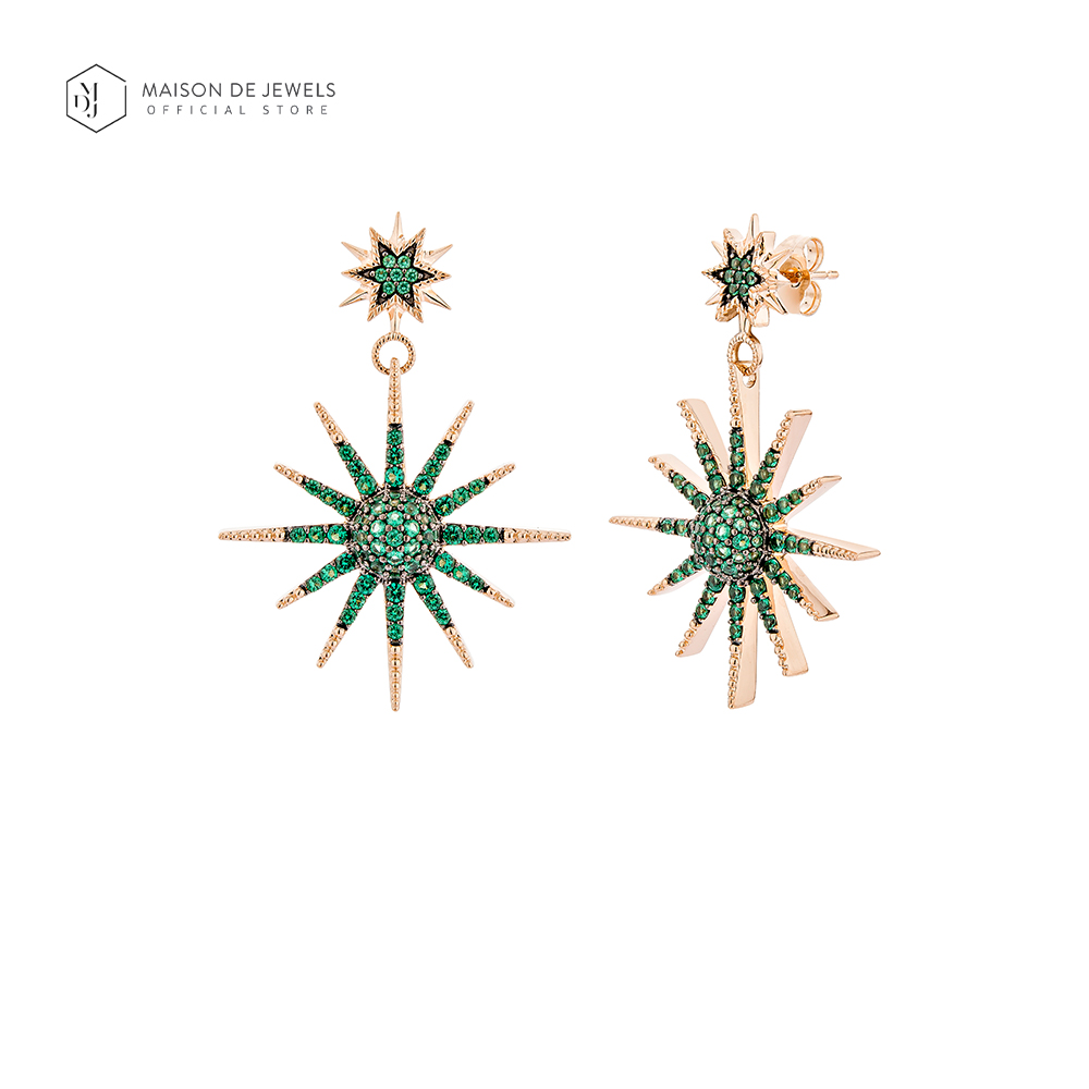 Maison de Jewels - Grand Gemini Star Earring ต่างหูเงิน โรสโกลด์ ต่างหูดาว อินเทรนด์ ดีไซน์ ราคา 3,728 บาท*ส่งฟรี