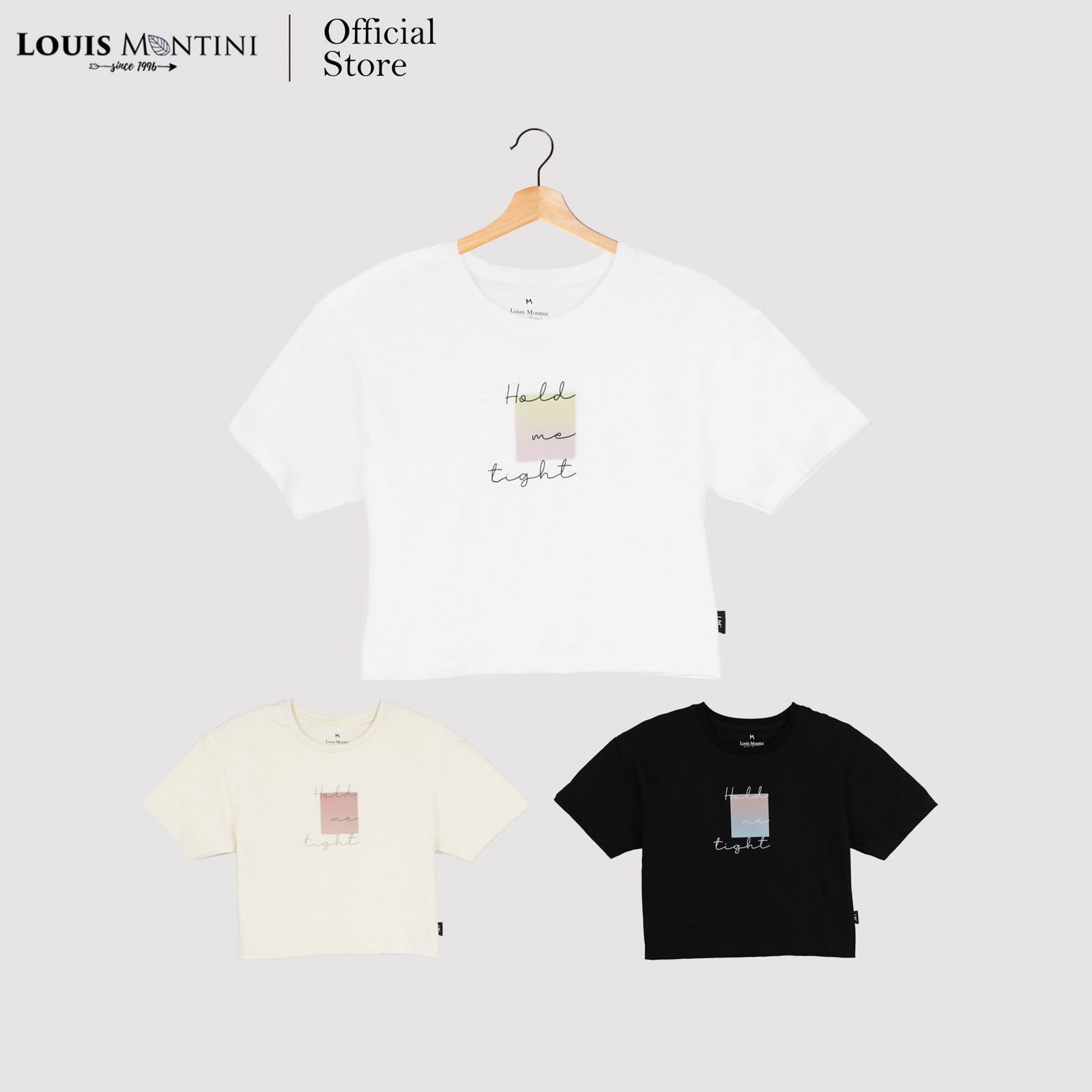 Louis Montini เสื้อครอปผู้หญิง 100% Cotton Women Crop tops (Hold me tight) LMTS05 ราคา 249 บาท*ส่งฟรี