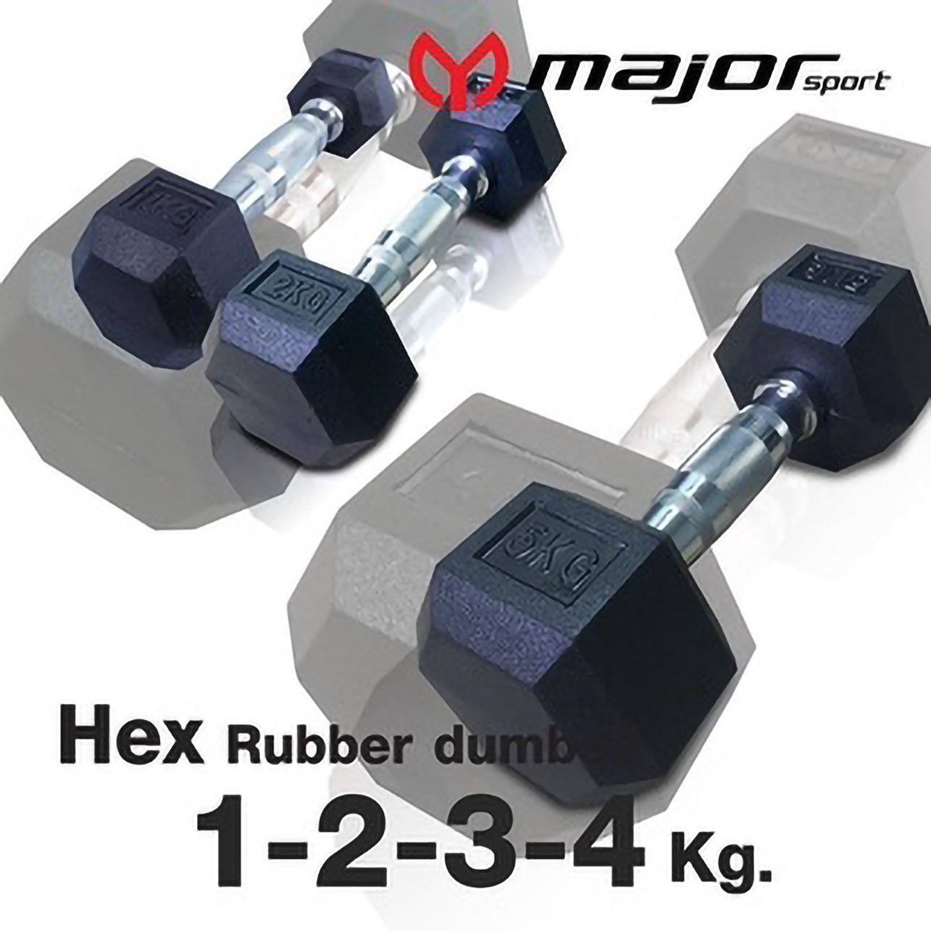 ดัมเบล 6 เหลี่ยมหุ้มยาง รุ่น 1-4 กิโล ราคา 99 บาท*ส่งฟรี
