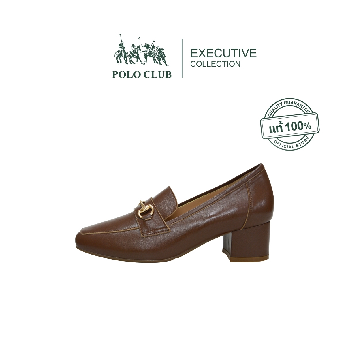 Polo Club Leather Shoes Model Ex-1934, Brown | Women's Shoes Loafers Genuine Leather Shoes, 2 Inch High Heel ราคา 2,600 บาท*ส่งฟรี