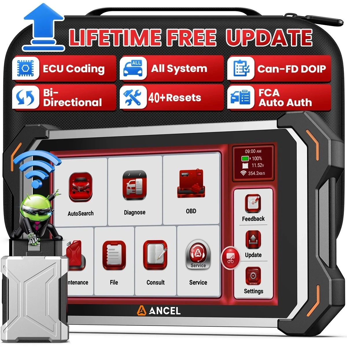 [Ancel Ds600 Bt Car Code Scanner Ecu Coding Bi-Directional Check All Systems of the Car 34 Resets Support Canfd Doip 8 Inch Bluetooth Obd2 Scanner Free Lifetime Upgrades Pk Launch X431 Thinkcar [Local Stock],Ancel Ds600 Bt Car Code Scanner Ecu Coding Bi-D ราคา 14,440 บาท*ส่งฟรี