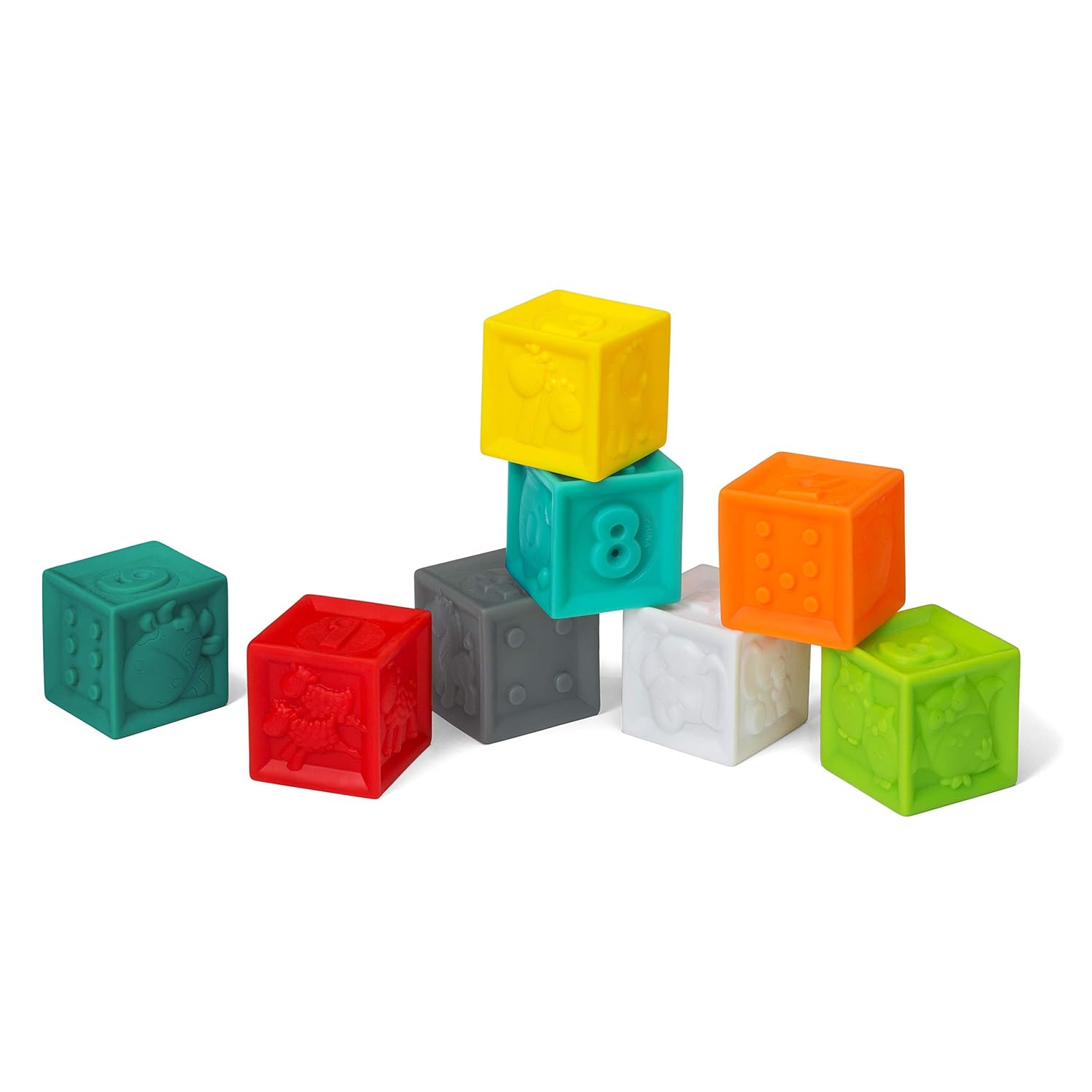 Infantino : Squeeze & Stack Block Set - 8 pcs - ชุดบล็อกบีบเรียงชั้น (8ชิ้น) ราคา 590 บาท*ส่งฟรี