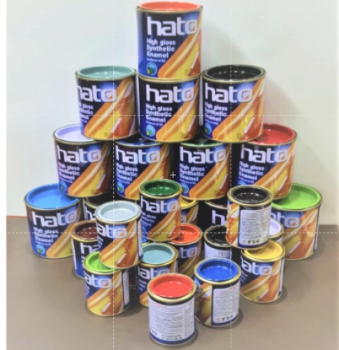 HATO สีเคลือบเงา ฮาโต้ ขนาด 1 ปอนด์(0.2ลิตร) และ 1/4 ปอนด์(0.05ลิตร) มีทุกสี