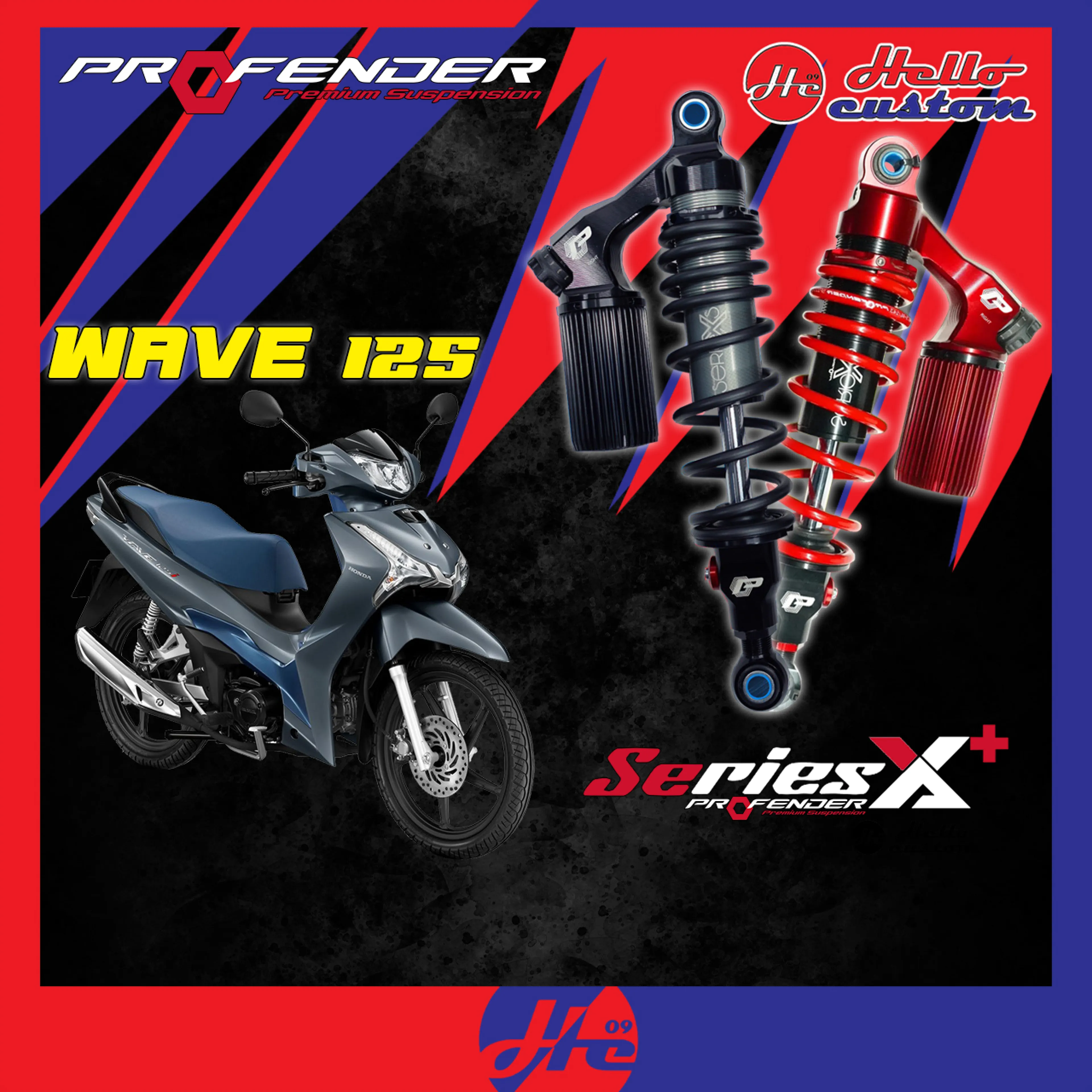 Shock Absorber Profender Series X Plus / X Series New Wave125I Year 2018-2025 Rear Shock Absorber X+ Wave 125