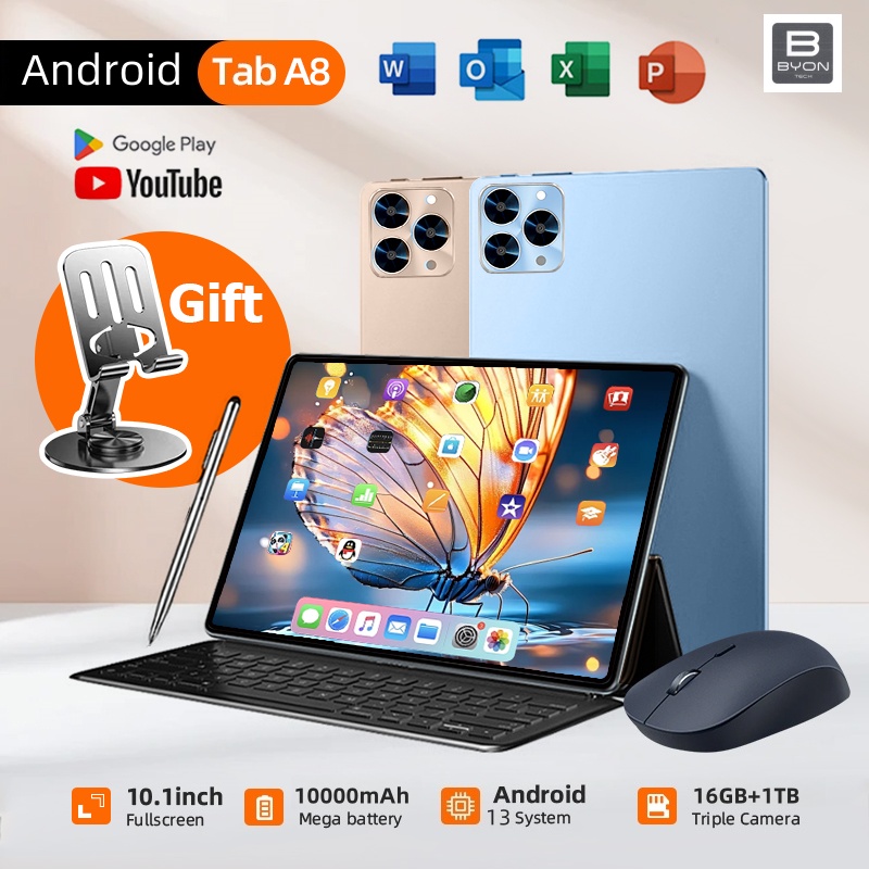 A8 Pad Pro Tablet อัลตร้าแอนดรอยด์ 10.1 นิ้ว 12GB + 256GB เกมแท็บเล็ตพีซี 2025 เด็กขายแท็บเล็ตซัมซุงประเภทออนไลน์สมาร์ทซิมคู่ในการขายหน้าจอ 5G แท็บเล็ตธุรกิจ COD ราคา 2,498 บาท*ส่งฟรี