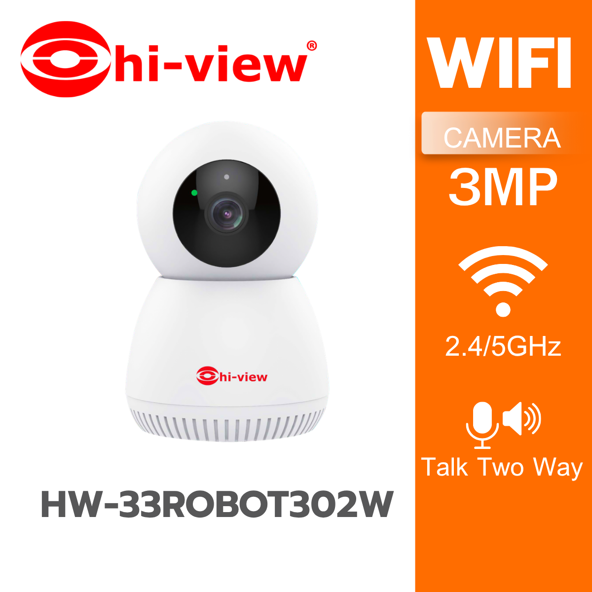 Hiview Hw-33Robot302W Wireless Cctv Camera for Installation Inside. Can Talk and Interact, Clear 3Mp, Genuine Product, Center Warranty. ราคา 720 บาท*ส่งฟรี