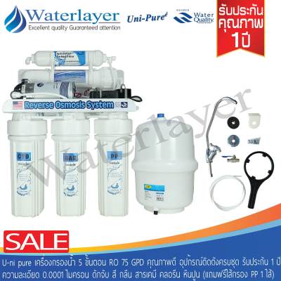 ดูภาพ Uni pure เครื่องกรองน้ำดื่ม 5 ขั้นตอนระบบ RO 75GPD คุณภาพดี ราคาประหยัด รับประกัน 1ปี เพิ่มเติม Uni pure เครื่องกรองน้ำดื่ม 5 ขั้นตอนระบบ RO 75GPD คุณภาพดี ราคาประหยัด รับประกัน 1ปี