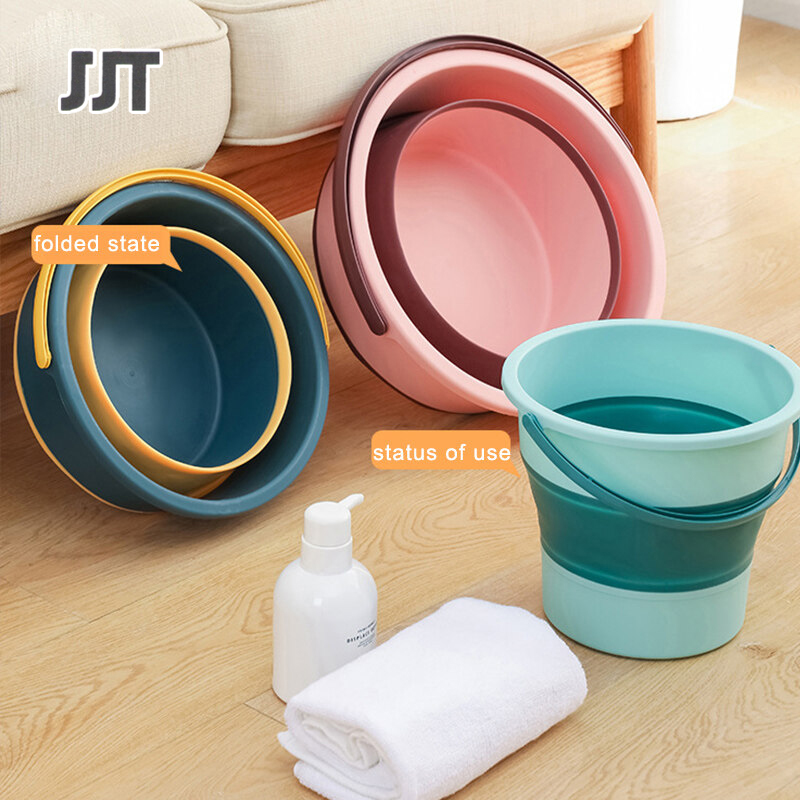 Folding bucket household cleaning bucket portable fishing bucket car wash bucket student dormitory bucket ราคา 91 บาท*ส่งฟรี