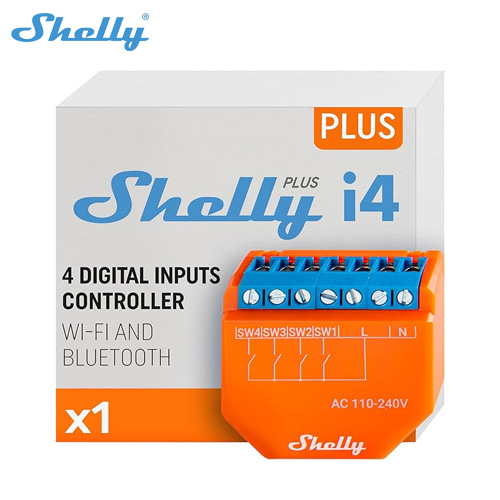 Shelly Plus i4 AC/DC Bluetooth Wi-Fi Operated Connects To Your No HUB Required Java Scripts Support For Customized ราคา 399 บาท*ส่งฟรี