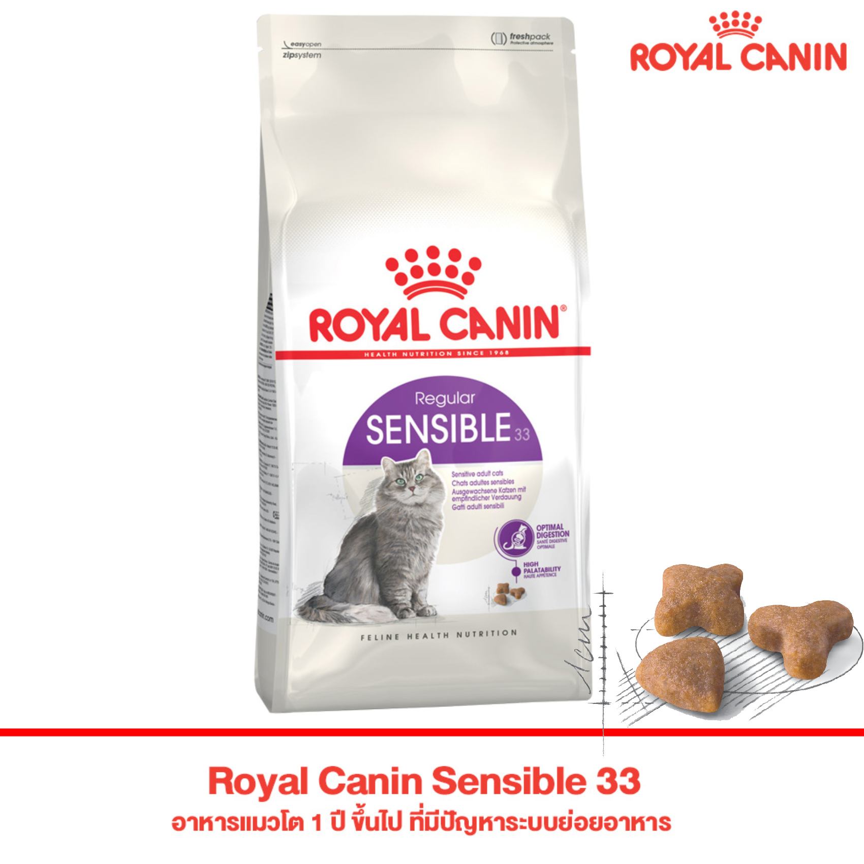 Royal Canin Cat Sensible 400g. อาหารแมวโรยัลคานิน ดูแลระบบทางเดินอาหาร (โรยัล คานิน) ราคา 269 บาท*ส่งฟรี