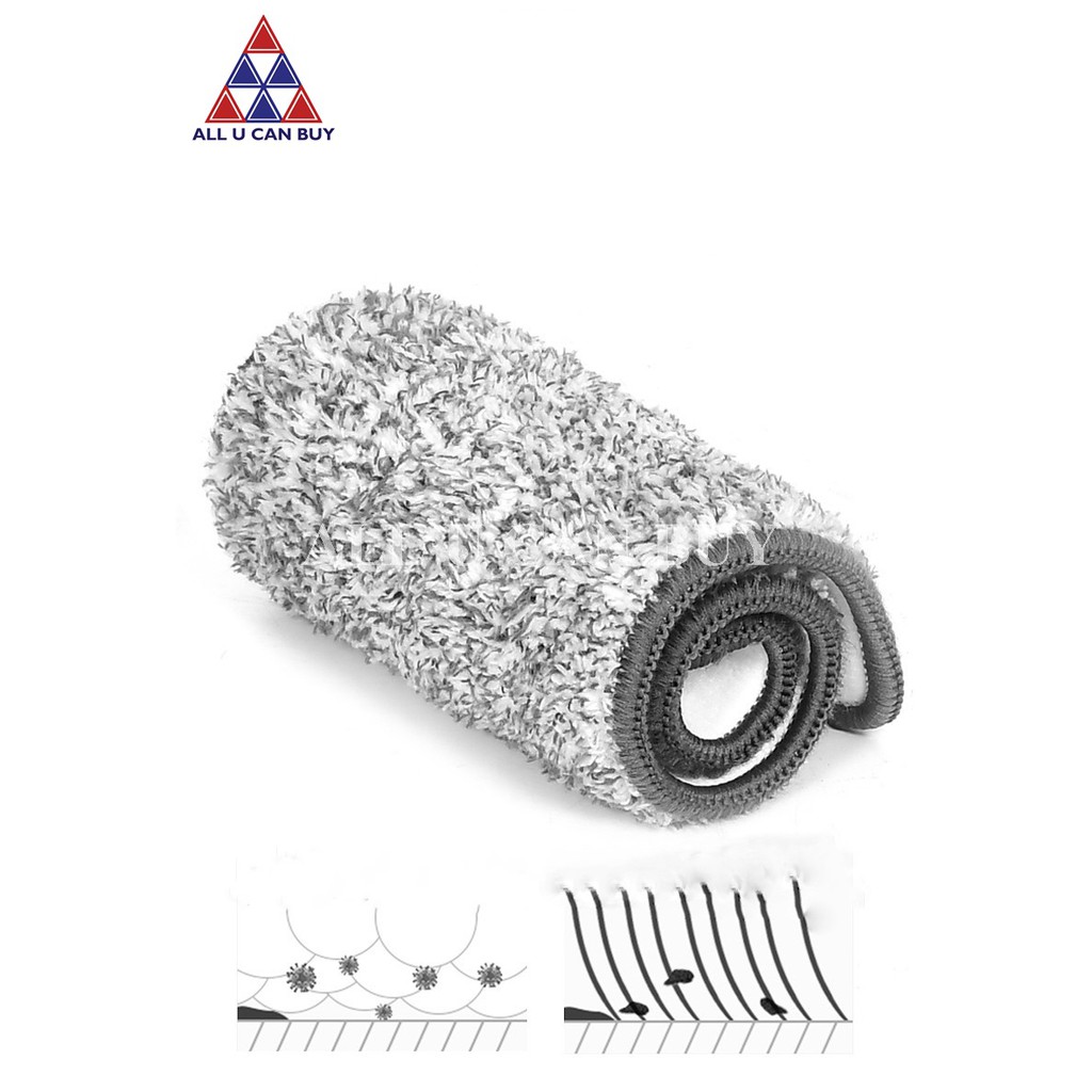 ALL U CAN BUY ผ้าFlat mop ผ้าม็อบไมโครไฟเบอร์ ผ้าม็อบทำความสะอาด ผ้าม็อบสีเทา ราคา 9 บาท*ส่งฟรี