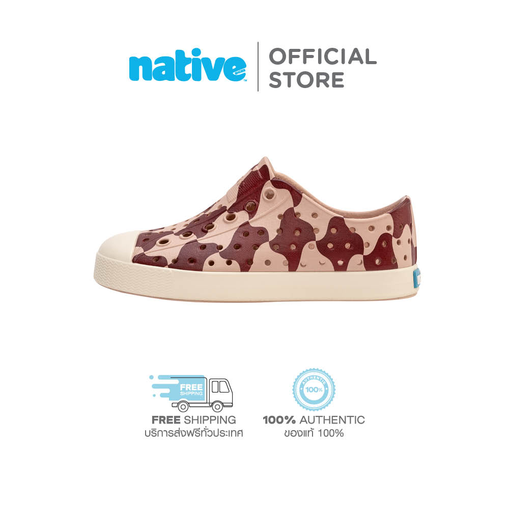 Native รองเท้ากันน้ำเด็กโต EVA รุ่น Jefferson Print Chameleon Pink / Bone White / Tart Red Square ราคา 2,990 บาท*ส่งฟรี
