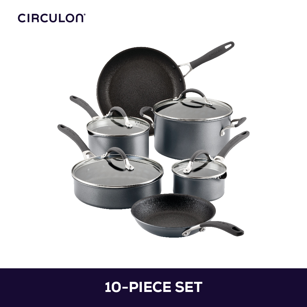 CIRCULON A1-SERIES ชุดเครื่องครัวอลูมิเนียมเคลือบผิวลื่น 10 ชิ้น (81831-T) ราคา 11,699 บาท*ส่งฟรี